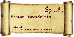 Szatur Annamária névjegykártya